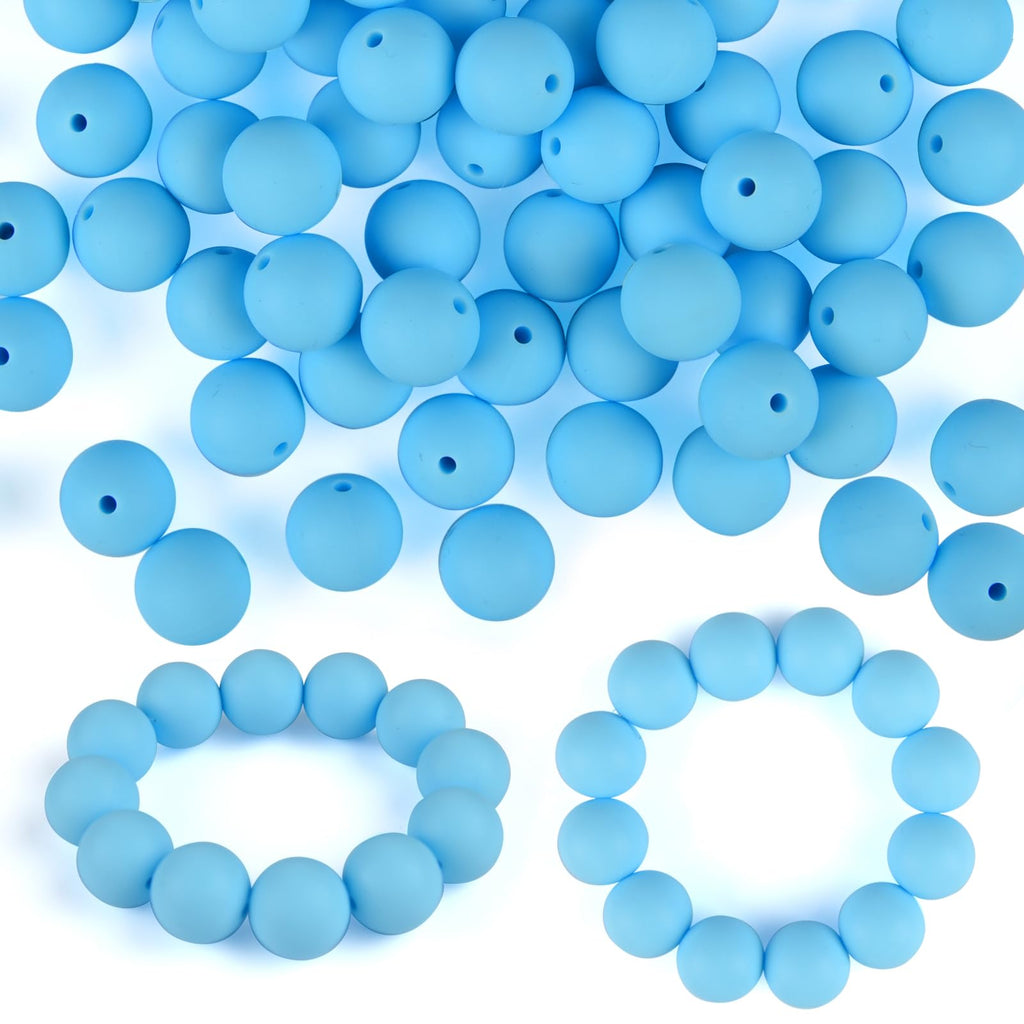 ASTARON 100 Pcs 15mm Silicone Beads for Keychain Making, Purple Pink Silicone Beads Round Bulk for Bracelets Pens Crafts Supplies