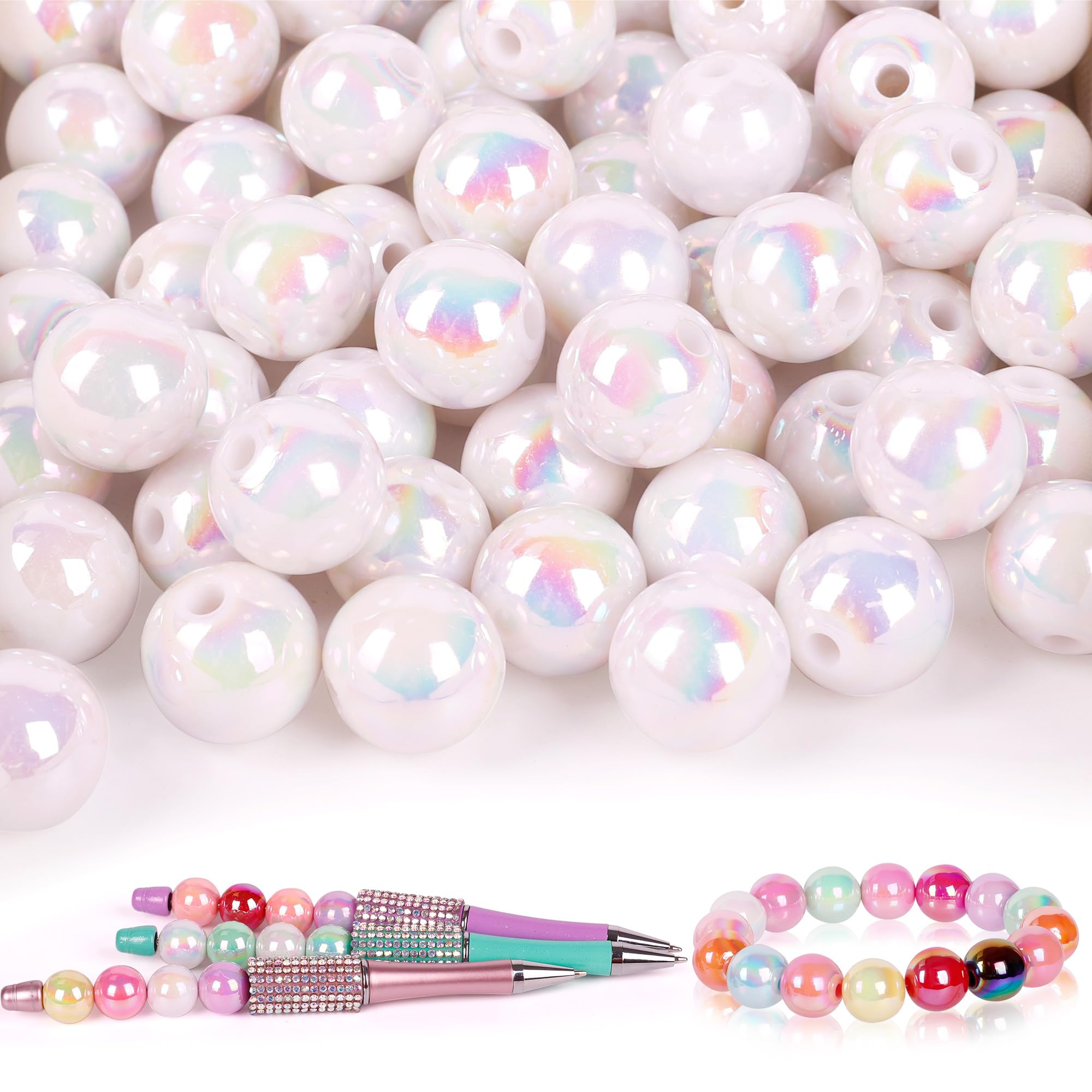 250 Pcs Beads for Pens - Focal Beads for Beadable Pens, Acrylic Bead for Beaded Pen, Spacer Bead Keychains Bracelets Crafts