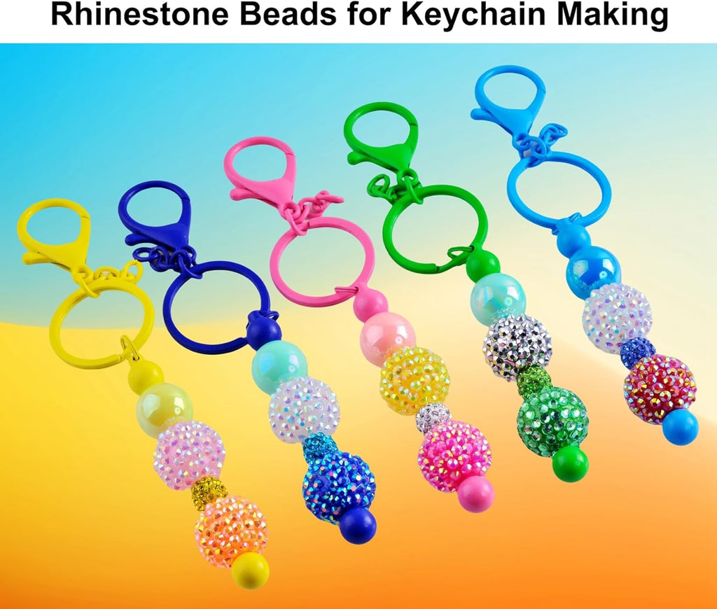20mm Rhinestone Beads for Pens 20pcs Beaded Pens Beads Bling Glitter Suger Bugglegum Beads Large Balls Crystal Pen Beads for DIY Pens Keychain Making Suppliers Bulk