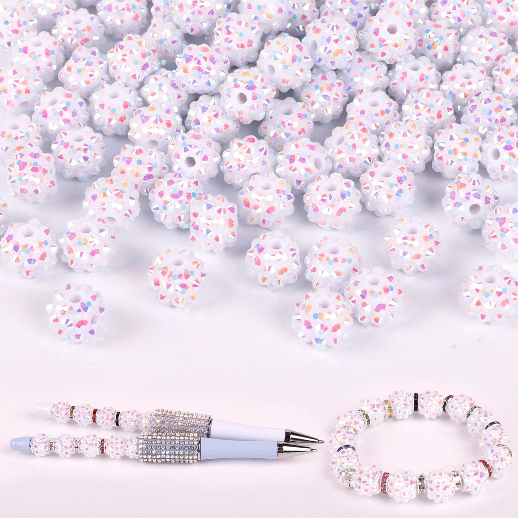 250 Pcs Beads for Pens, Focal Beads for Beadable Pens, Rhinestone Bead, Spacer Bead for Bracelets