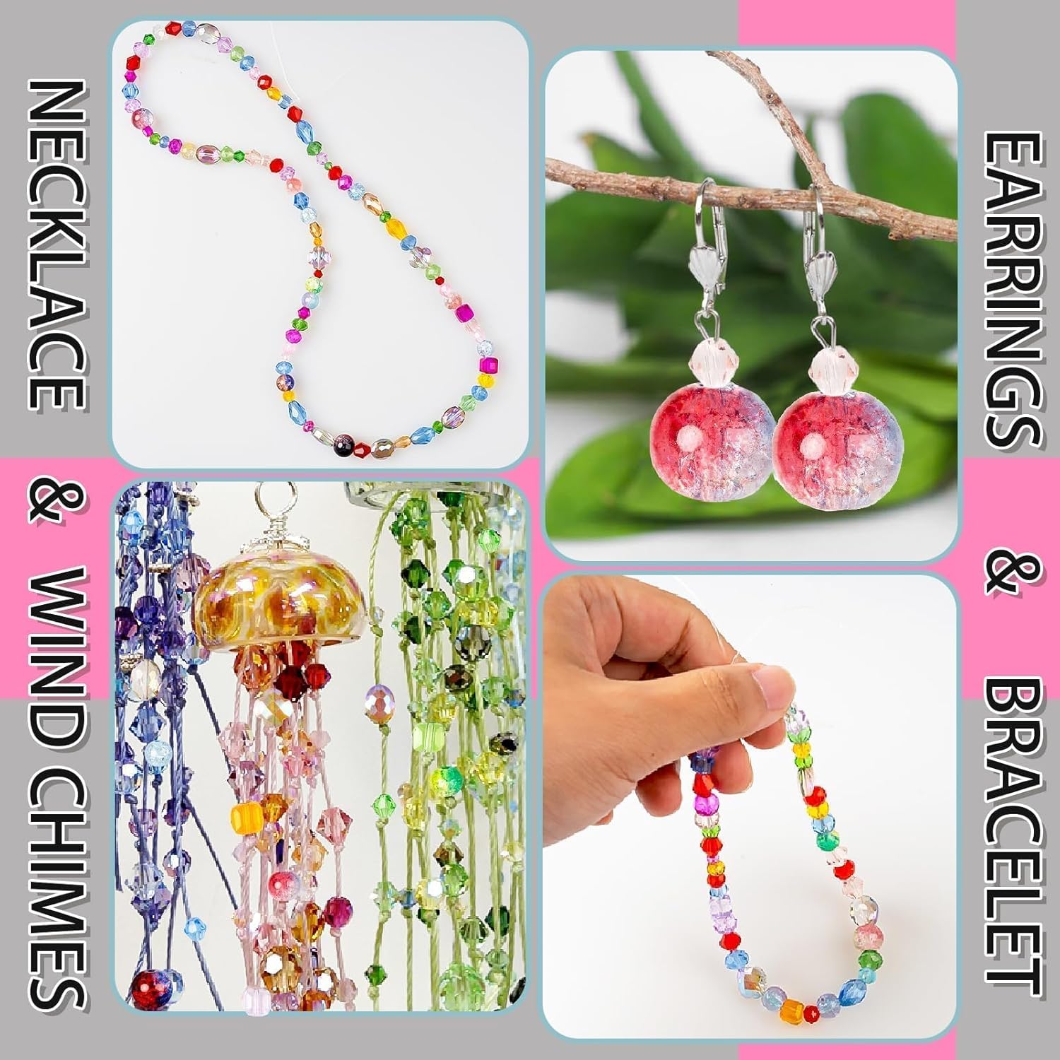 636pcs Glass Beads for Jewelry Making Assorted - Mixed Colorful Rainbow Craft Bead Bulk with Holes, Crystal Bead for Suncatchers Faceted Glass Beads for Bracelets Earring Making Birthday Gifts