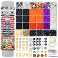 YMSDZHL 6000+PCS Clay Beads Bracelet Making Kit,24 Color DIY Flat Preppy Beads for Friendship Jewelry Making,Polymer Heishi Beads with Charms Gifts for Teen Girls Crafts for Ages 4-12