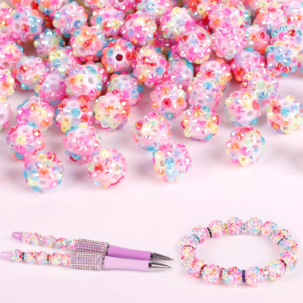 250 Pcs Beads for Pens, Focal Beads for Beadable Pens, Rhinestone Bead, Spacer Bead for Bracelets
