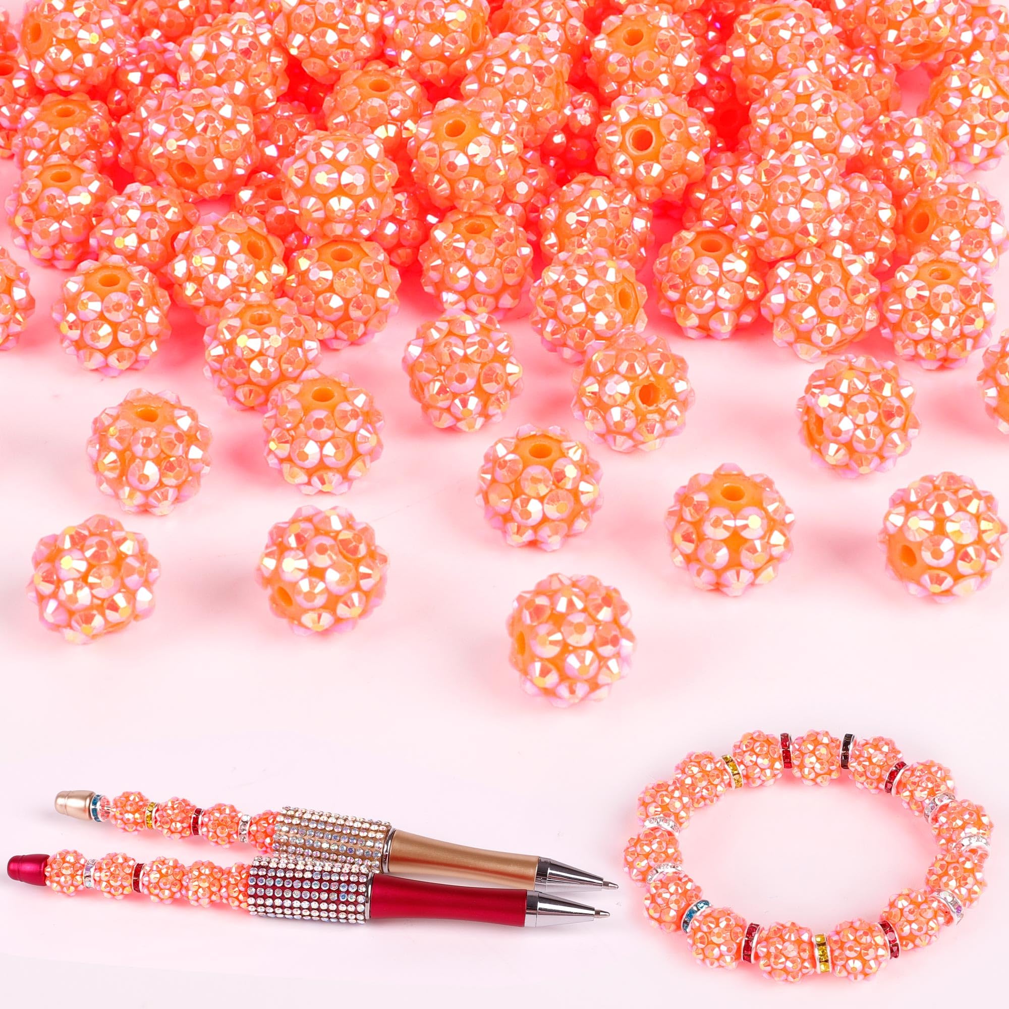 250 Pcs Beads for Pens, Focal Beads for Beadable Pens, Rhinestone Bead, Spacer Bead for Bracelets