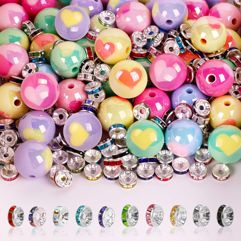 250 Pcs Beads for Pens - Focal Beads for Beadable Pens, Acrylic Bead for Beaded Pen, Spacer Bead Keychains Bracelets Crafts