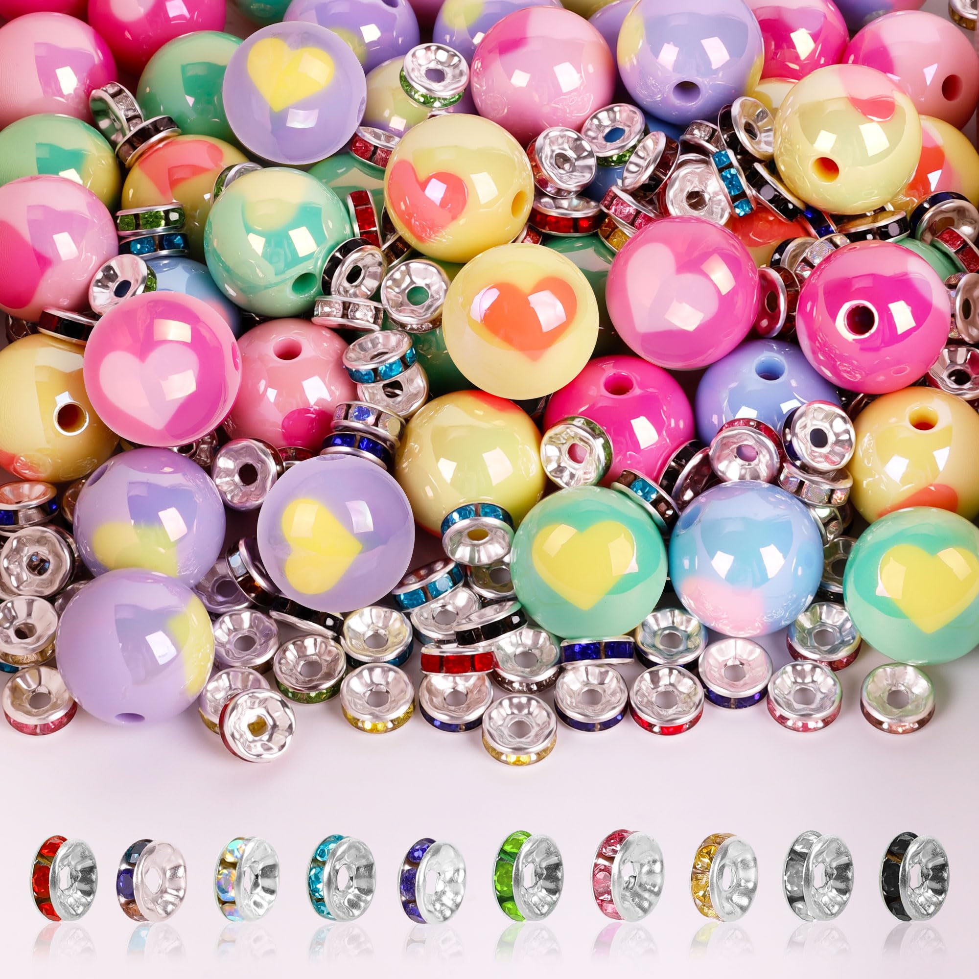 250 Pcs Beads for Pens - Focal Beads for Beadable Pens, Acrylic Bead for Beaded Pen, Spacer Bead Keychains Bracelets Crafts
