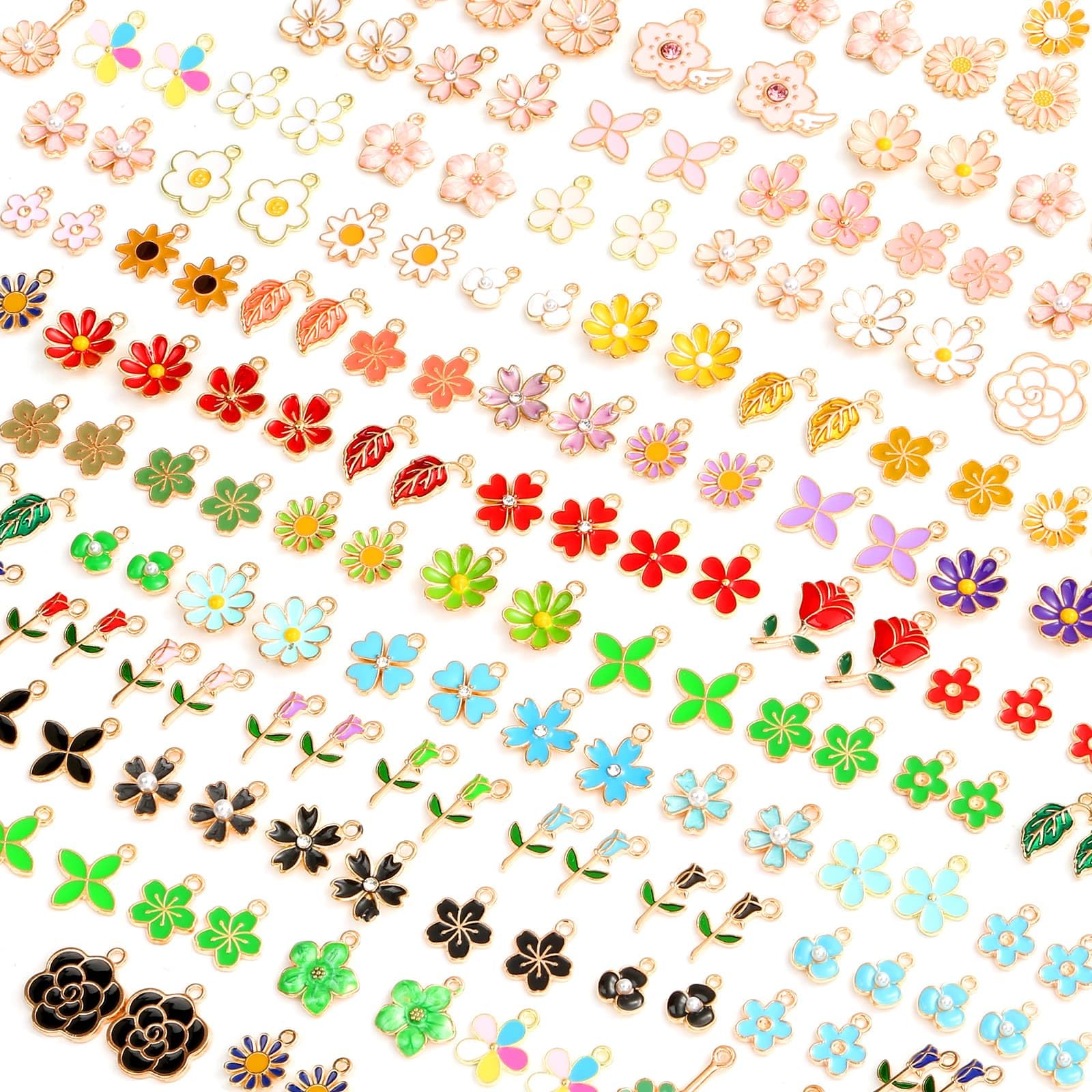 200Pcs Charms for Jewelry Making, Assorted Wholesale Mixed Bulk Metal Earring Bangle Charms for DIY Necklace Bracelet Jewelry Making and Crafting (Assorted Color)