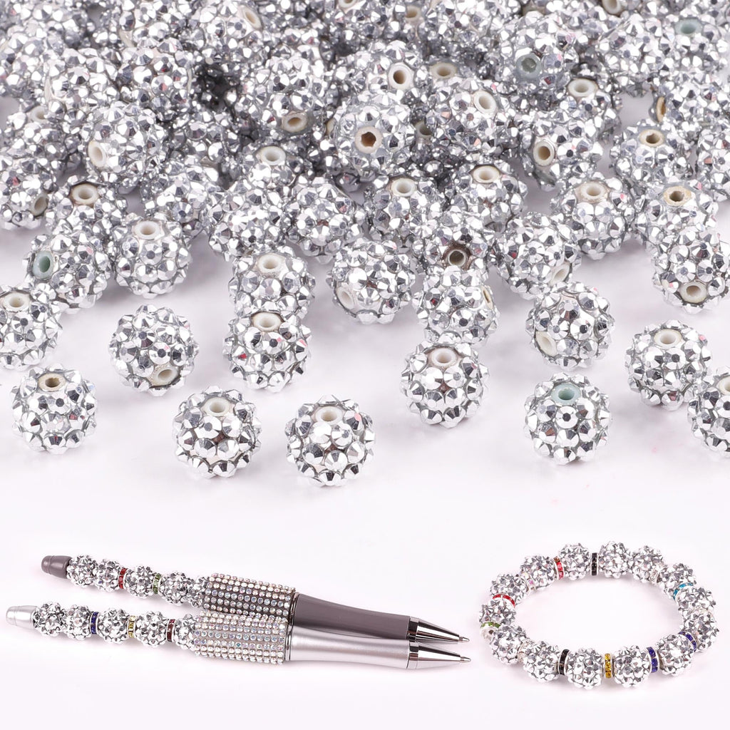 250 Pcs Beads for Pens, Focal Beads for Beadable Pens, Rhinestone Bead, Spacer Bead for Bracelets
