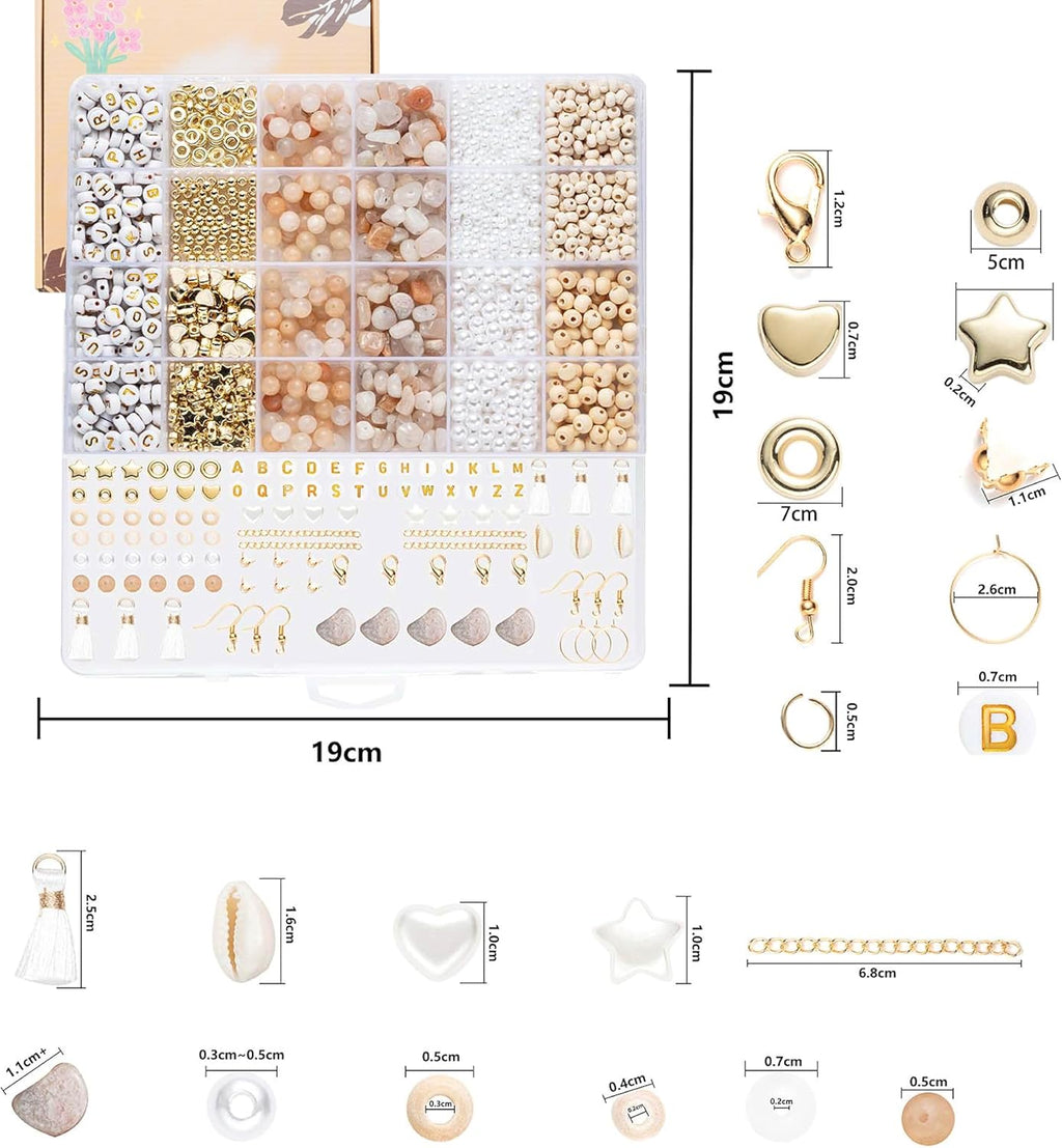 Xylise Jewelry Making Supplies Kit Natural Stone Beads for Irregular Natural Stone with for DIY Craft Bracelet Necklace Earrings for Adults (Pink)