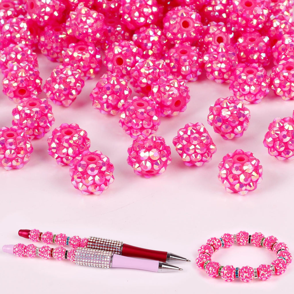 250 Pcs Beads for Pens, Focal Beads for Beadable Pens, Rhinestone Bead, Spacer Bead for Bracelets