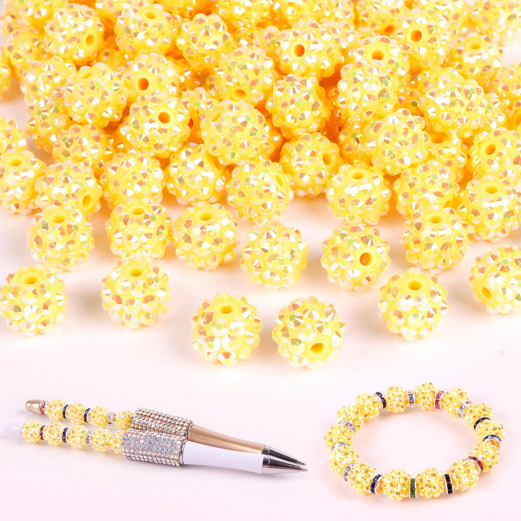 250 Pcs Beads for Pens, Focal Beads for Beadable Pens, Rhinestone Bead, Spacer Bead for Bracelets