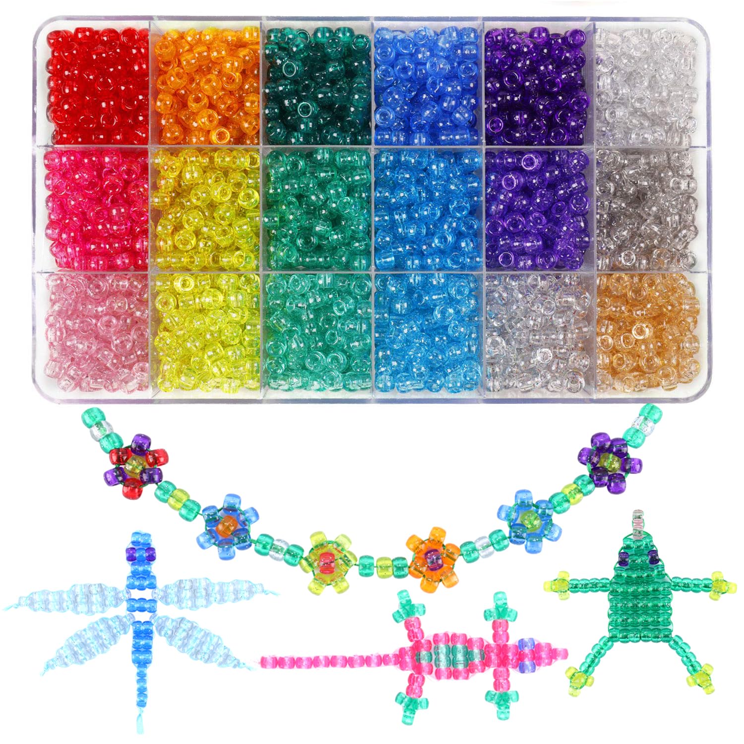 760PCS 8mm Glass Beads for Jewelry Making 24 Color Crystal Beads Bracelet Making Kit Gradient Round Bead for DIY Earrings Necklaces Rings with Letter Bead for Bracelets&Charms Accessories