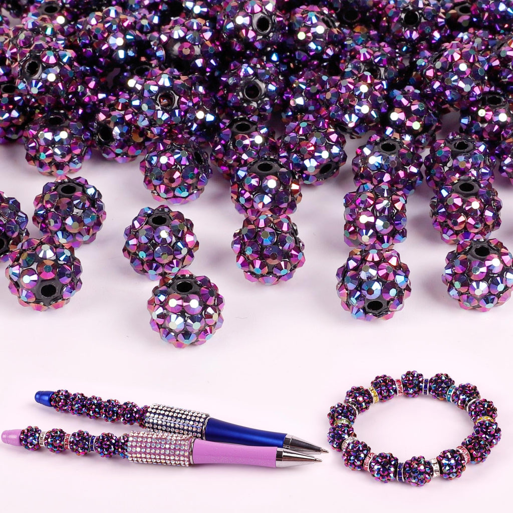 250 Pcs Beads for Pens, Focal Beads for Beadable Pens, Rhinestone Bead, Spacer Bead for Bracelets