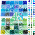 XSEINO 2400 PCS 8mm Glass Beads Bracelet Making Kit, 47 Colors Crystal Beads for Jewelry Making and DIY Crafts，4 Box Round Beads