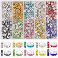 TINKRSTUFF 900 pcs 8mm Spacer Beads for Jewelry Making, 15 Colors Rondelle Bead Spacers Box, Fancy Sparkle Crystal Rhinestone Loose Beads for Bracelet Necklace Earring and Pens DIY Dec