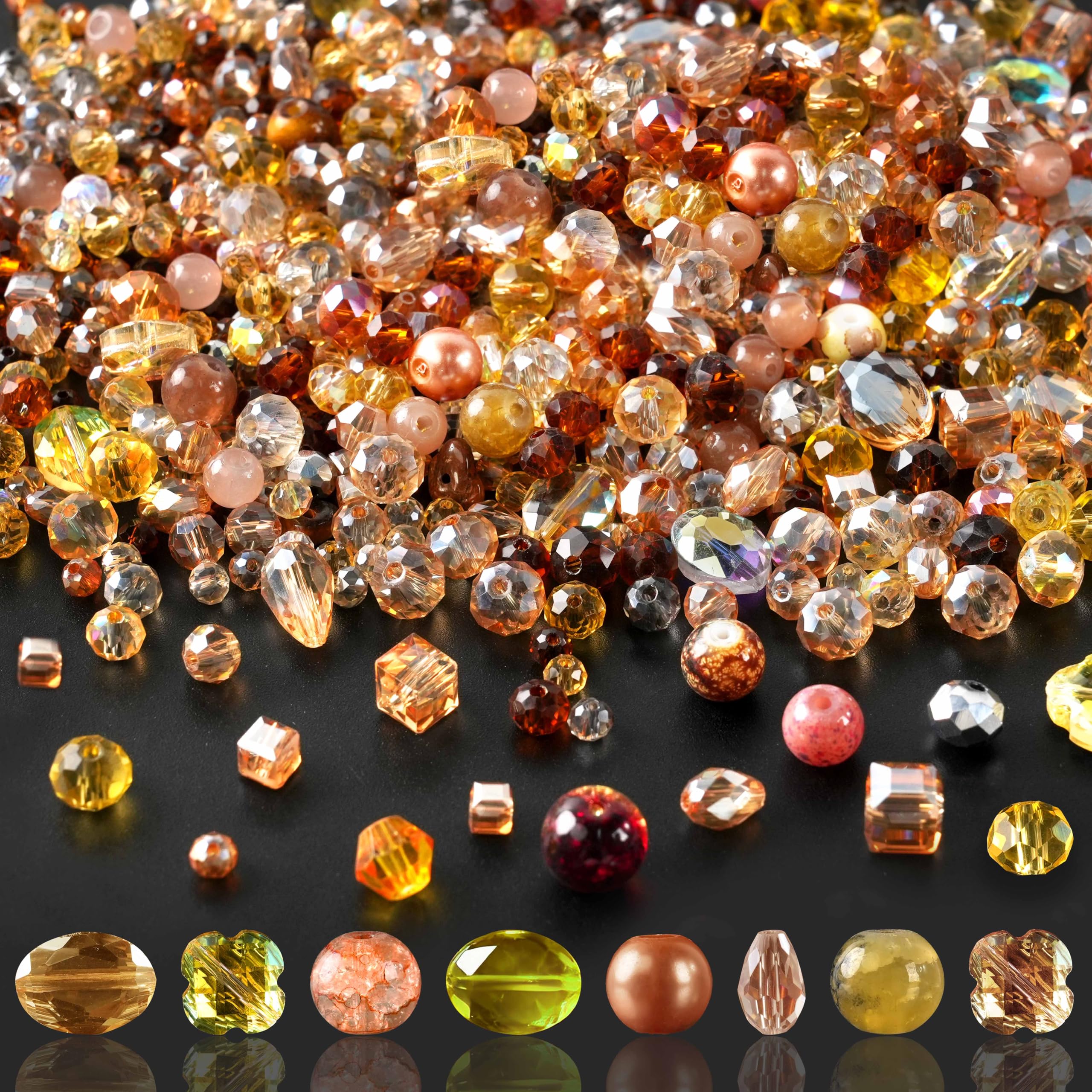 636pcs Glass Beads for Jewelry Making Assorted - Mixed Colorful Rainbow Craft Bead Bulk with Holes, Crystal Bead for Suncatchers Faceted Glass Beads for Bracelets Earring Making Birthday Gifts