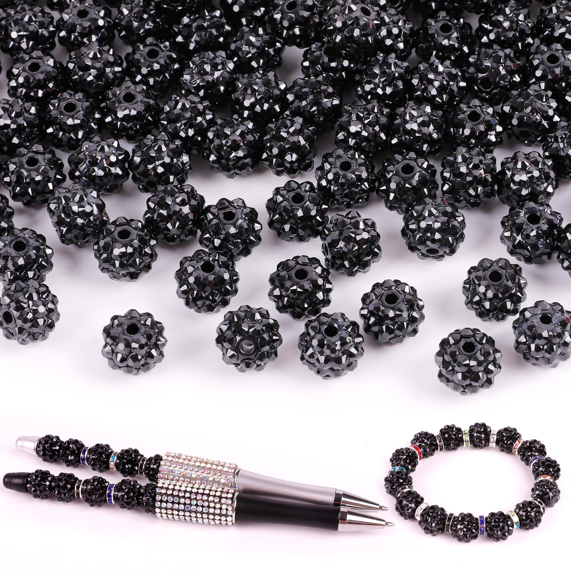 250 Pcs Beads for Pens, Focal Beads for Beadable Pens, Rhinestone Bead, Spacer Bead for Bracelets
