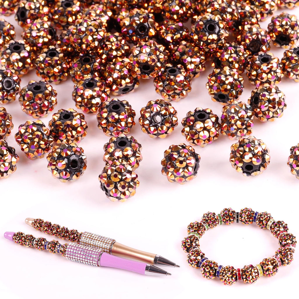 250 Pcs Beads for Pens, Focal Beads for Beadable Pens, Rhinestone Bead, Spacer Bead for Bracelets