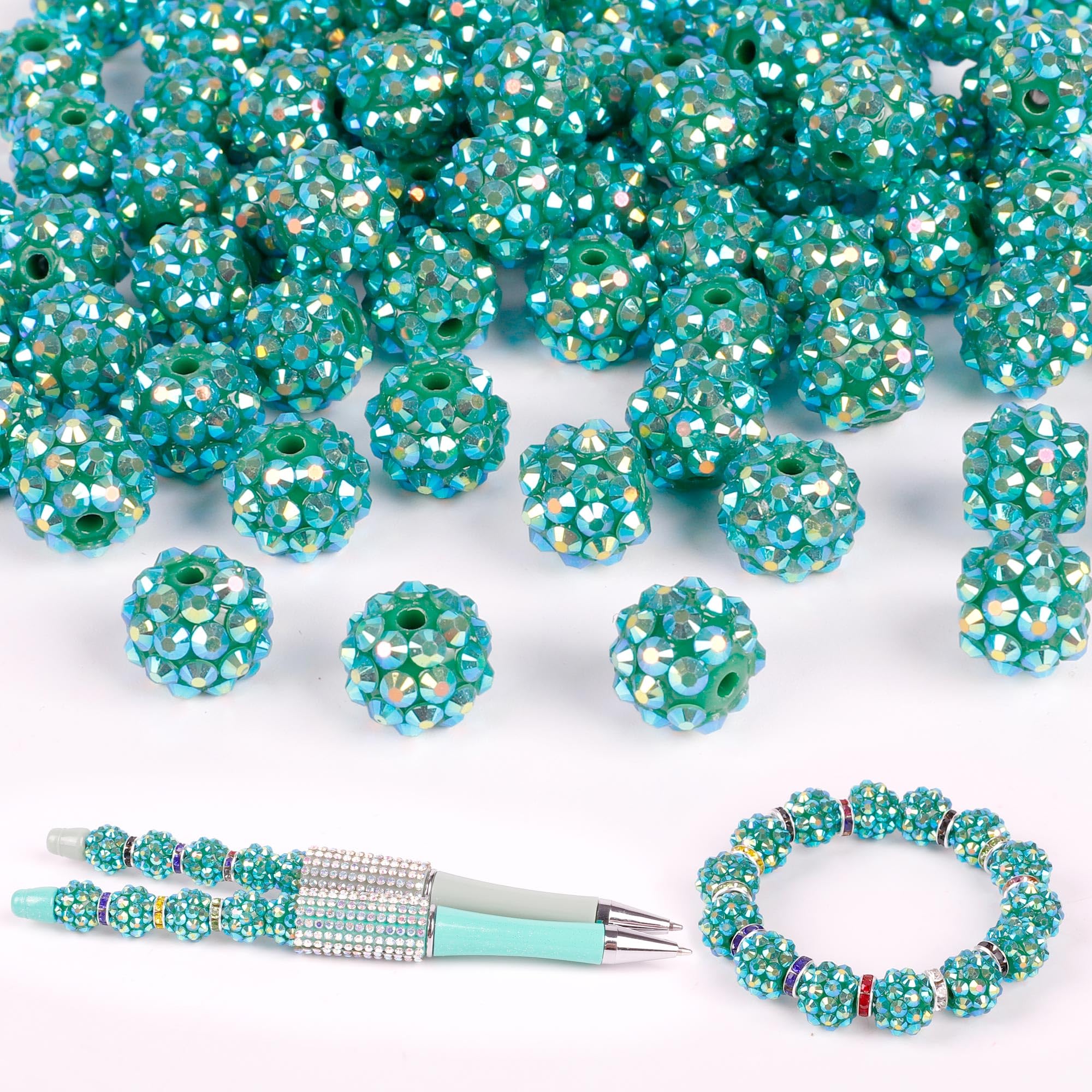 250 Pcs Beads for Pens, Focal Beads for Beadable Pens, Rhinestone Bead, Spacer Bead for Bracelets
