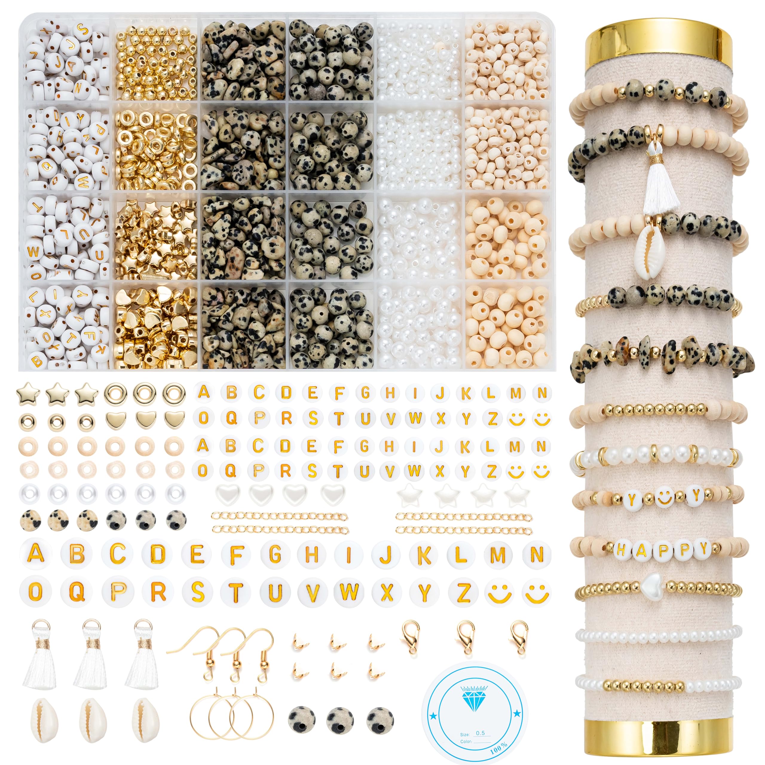 Xylise Jewelry Making Supplies Kit Natural Stone Beads for Irregular Natural Stone with for DIY Craft Bracelet Necklace Earrings for Adults (Pink)