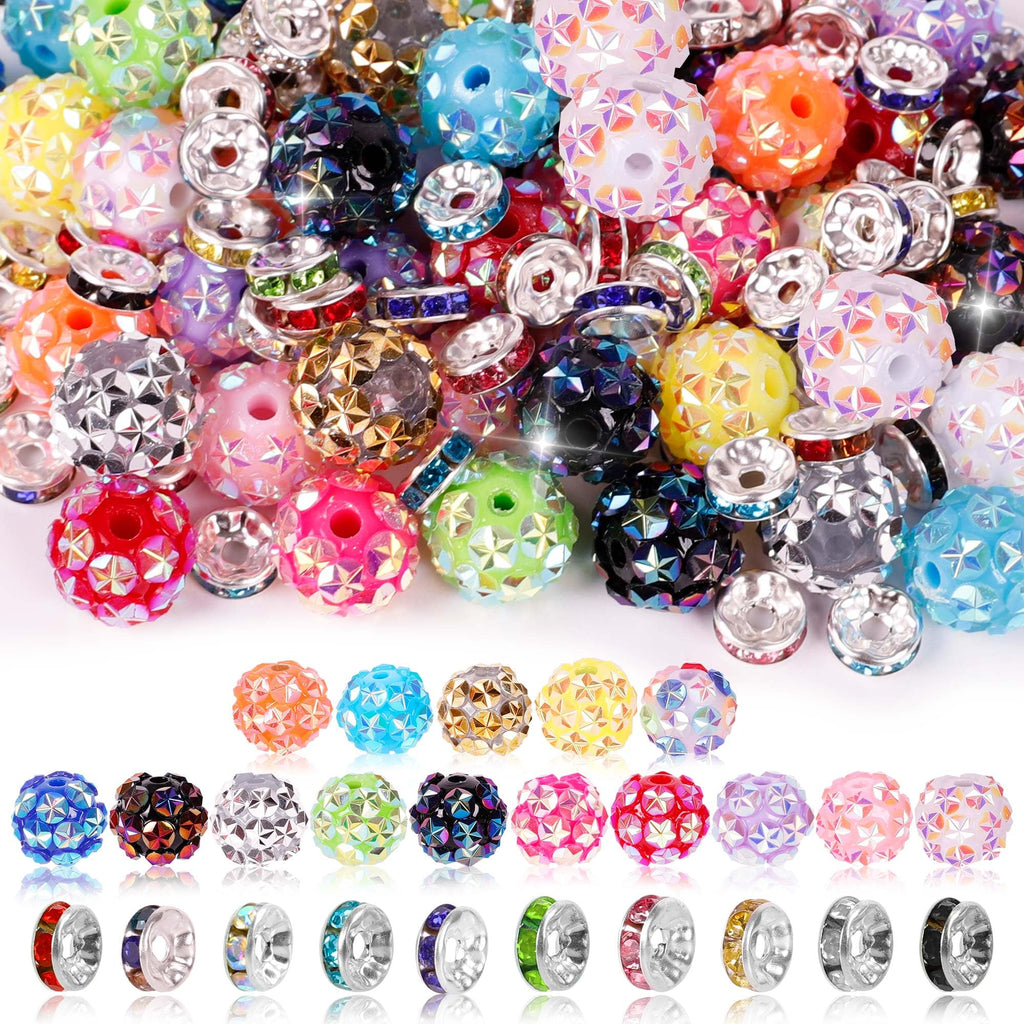 250 Pcs Beads for Pens, Focal Beads for Beadable Pens, Rhinestone Bead, Spacer Bead for Bracelets