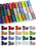 120PCS FIVEIZERO Rhinestone Large Hole Beads for Jewelry Making, 20 Colors Rhinestone European Bead Bulk Spacer Beads for Beadable Pens, DIY Crafts