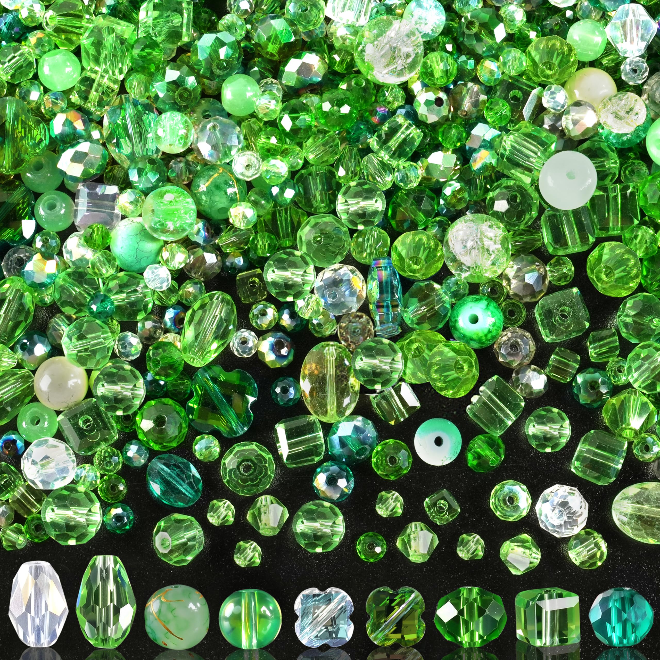 636pcs Glass Beads for Jewelry Making Assorted - Mixed Colorful Rainbow Craft Bead Bulk with Holes, Crystal Bead for Suncatchers Faceted Glass Beads for Bracelets Earring Making Birthday Gifts